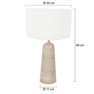 annelighting-tafellamp-travino-crèmewit-steentextiel-ø30cm-e27-4553cr-7