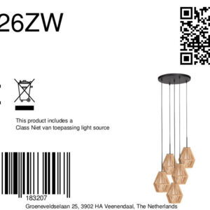 mexlite-hanglamp-haloswap-naturelzwart-katoen-e27-4526zw-8a