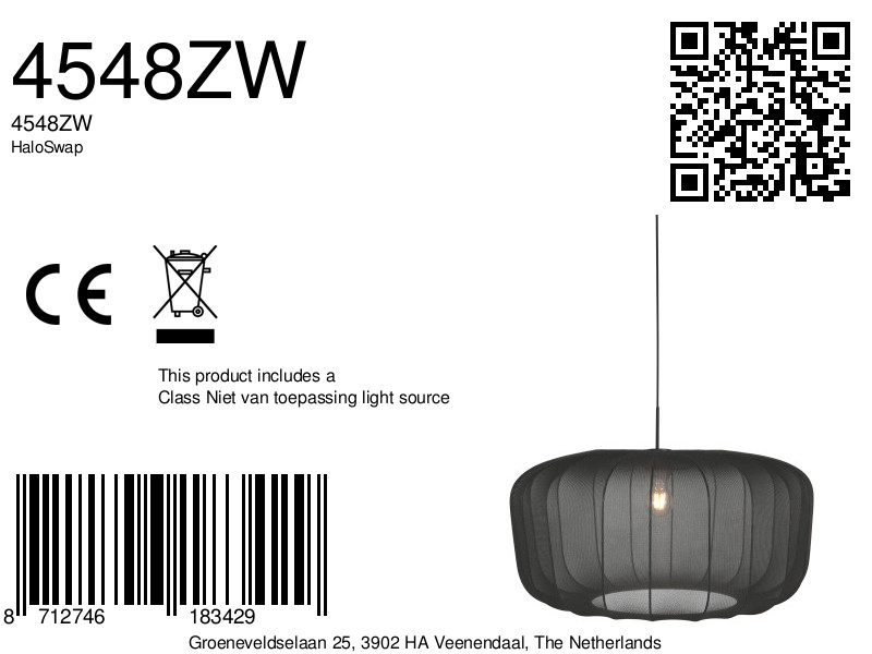 mexlite-hanglamp-haloswap-zwart-textiel-e27-4548zw-8a
