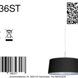 steinhauer-hanglamp-sparkledlight-zwart-textiel-e27-4636st-8a