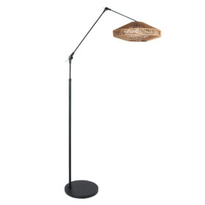 steinhauer-vloerlamp-prestigechic-naturelzwart-katoenmetaal-booglamp-e27-4573zw-1