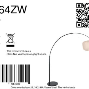 steinhauer-vloerlamp-sparkledlight-beigezwart-metaaltextiel-booglamp-e27-4564zw-8a