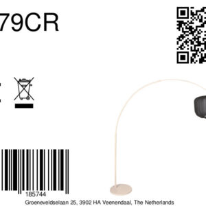 steinhauer-vloerlamp-sparkledlight-crème-metaaltextiel-booglamp-e27-4679cr-8a