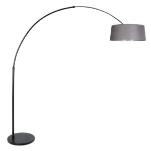 steinhauer-vloerlamp-sparkledlight-zwart-metaaltextiel-booglamp-e27-4689zw-1