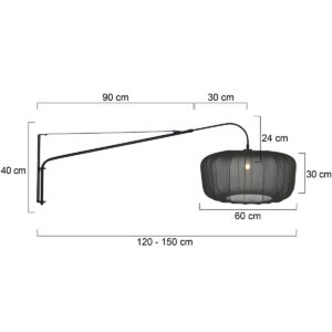 steinhauer-wandlamp-elegantclassy-zwart-metaaltextiel-leeslamp-e27-4455zw-7