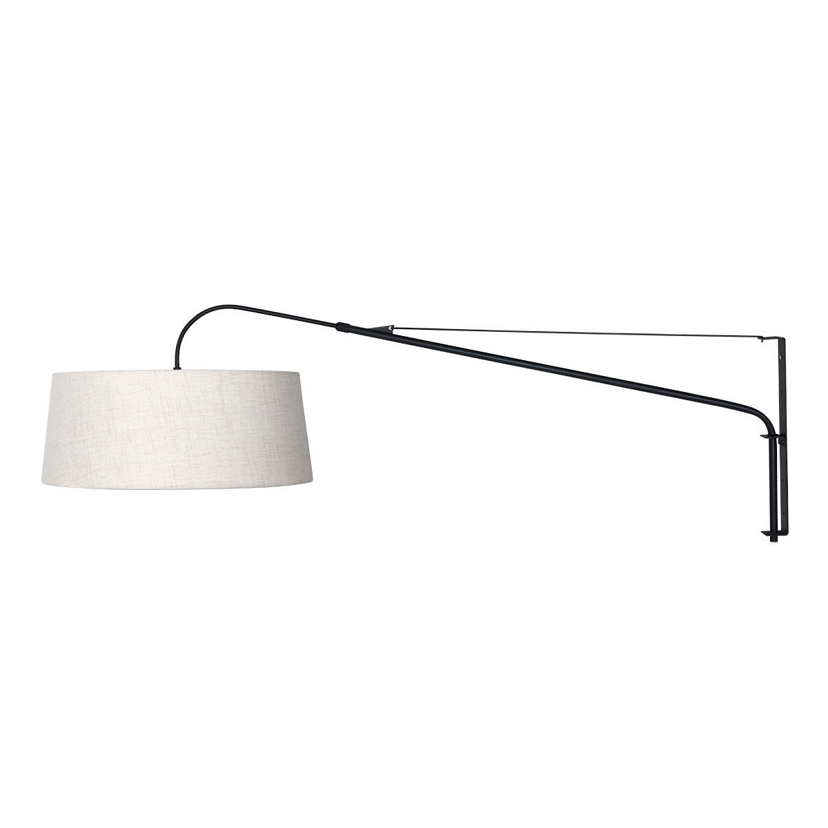steinhauer-wandlamp-elegantclassy-zwart-metaaltextiel-leeslamp-e27-4623zw-1
