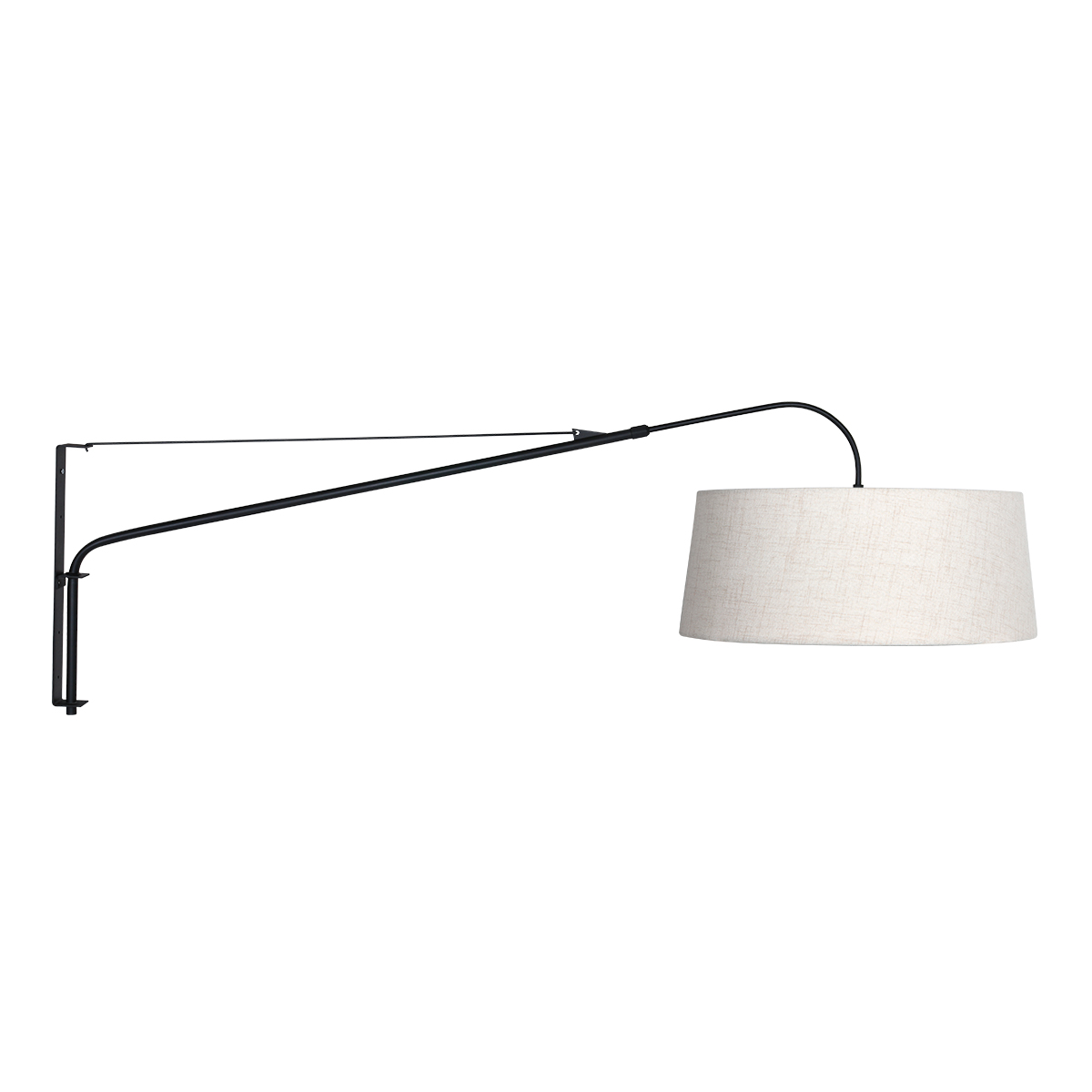 steinhauer-wandlamp-elegantclassy-zwart-metaaltextiel-leeslamp-e27-4623zw-1
