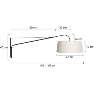 steinhauer-wandlamp-elegantclassy-zwart-metaaltextiel-leeslamp-e27-4623zw-7