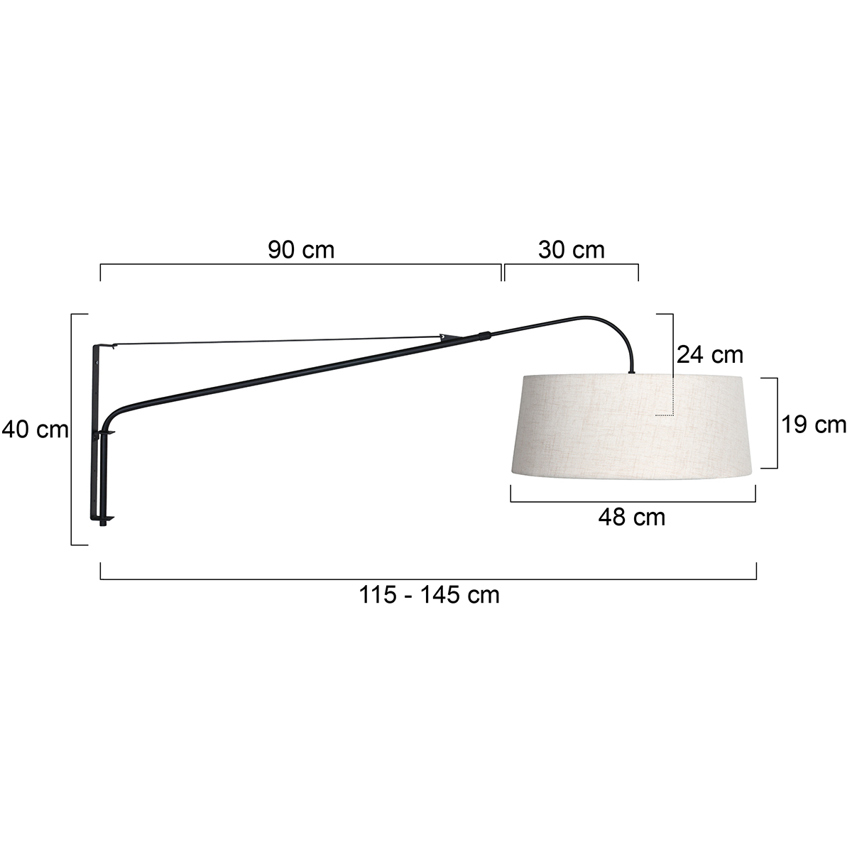 steinhauer-wandlamp-elegantclassy-zwart-metaaltextiel-leeslamp-e27-4623zw-7