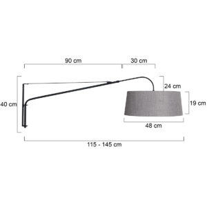 steinhauer-wandlamp-elegantclassy-zwart-metaaltextiel-leeslamp-e27-4624zw-7