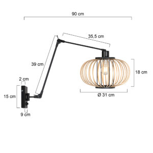 steinhauer-wandlamp-prestigechic-naturelzwart-bamboemetaal-leeslamp-e27-4575zw-7