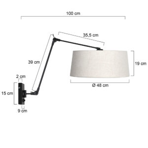 steinhauer-wandlamp-prestigechic-zwart-metaaltextiel-leeslamp-e27-4702zw-7