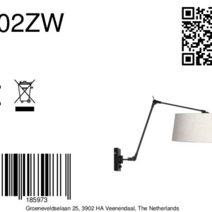 steinhauer-wandlamp-prestigechic-zwart-metaaltextiel-leeslamp-e27-4702zw-8a