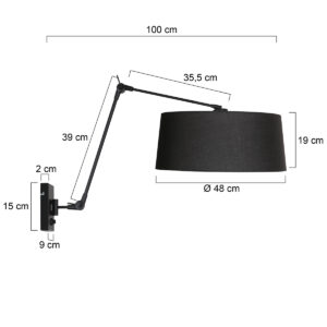 steinhauer-wandlamp-prestigechic-zwart-metaaltextiel-leeslamp-e27-4704zw-7