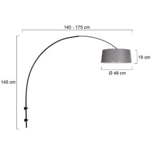 steinhauer-wandlamp-sparkledlight-zwart-metaaltextiel-booglamp-e27-4617zw-7