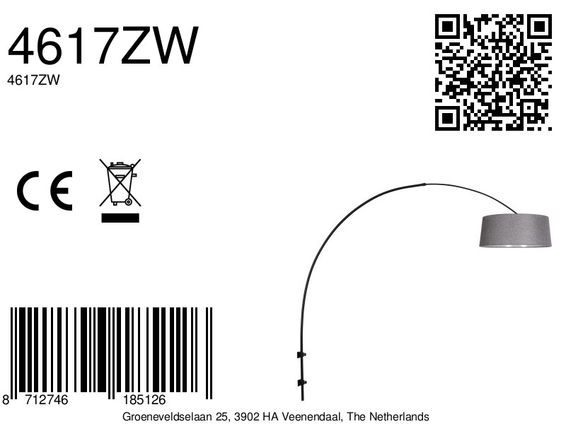 steinhauer-wandlamp-sparkledlight-zwart-metaaltextiel-booglamp-e27-4617zw-8a