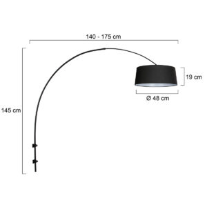 steinhauer-wandlamp-sparkledlight-zwart-metaaltextiel-booglamp-e27-4618zw-7