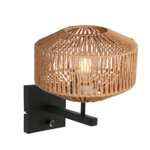 steinhauer-wandlamp-stang-naturelzwart-katoenmetaal-bedlampje-e27-4460zw-1
