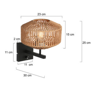 steinhauer-wandlamp-stang-naturelzwart-katoenmetaal-bedlampje-e27-4460zw-7