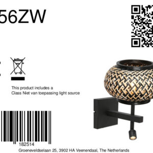 steinhauer-wandlamp-stang-zwart-bamboemetaal-bedlampje-e27-4456zw-8a