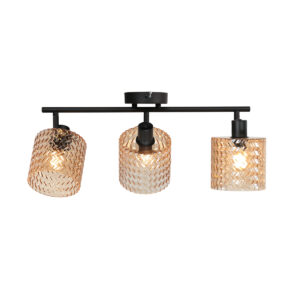 plafondlampzwartmetdrieamberkleurigeglazenkappenmexliteocre-10