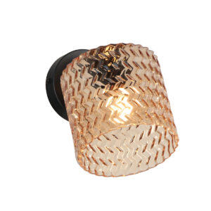 zwartewandlampmetamberkleurigeglazenkapmexliteocre-10