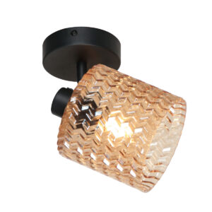 zwartewandlampmetamberkleurigeglazenkapmexliteocre-12