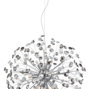 Alternative view of Elegante chroom chandelier met kristallen lampenkappen Katrina