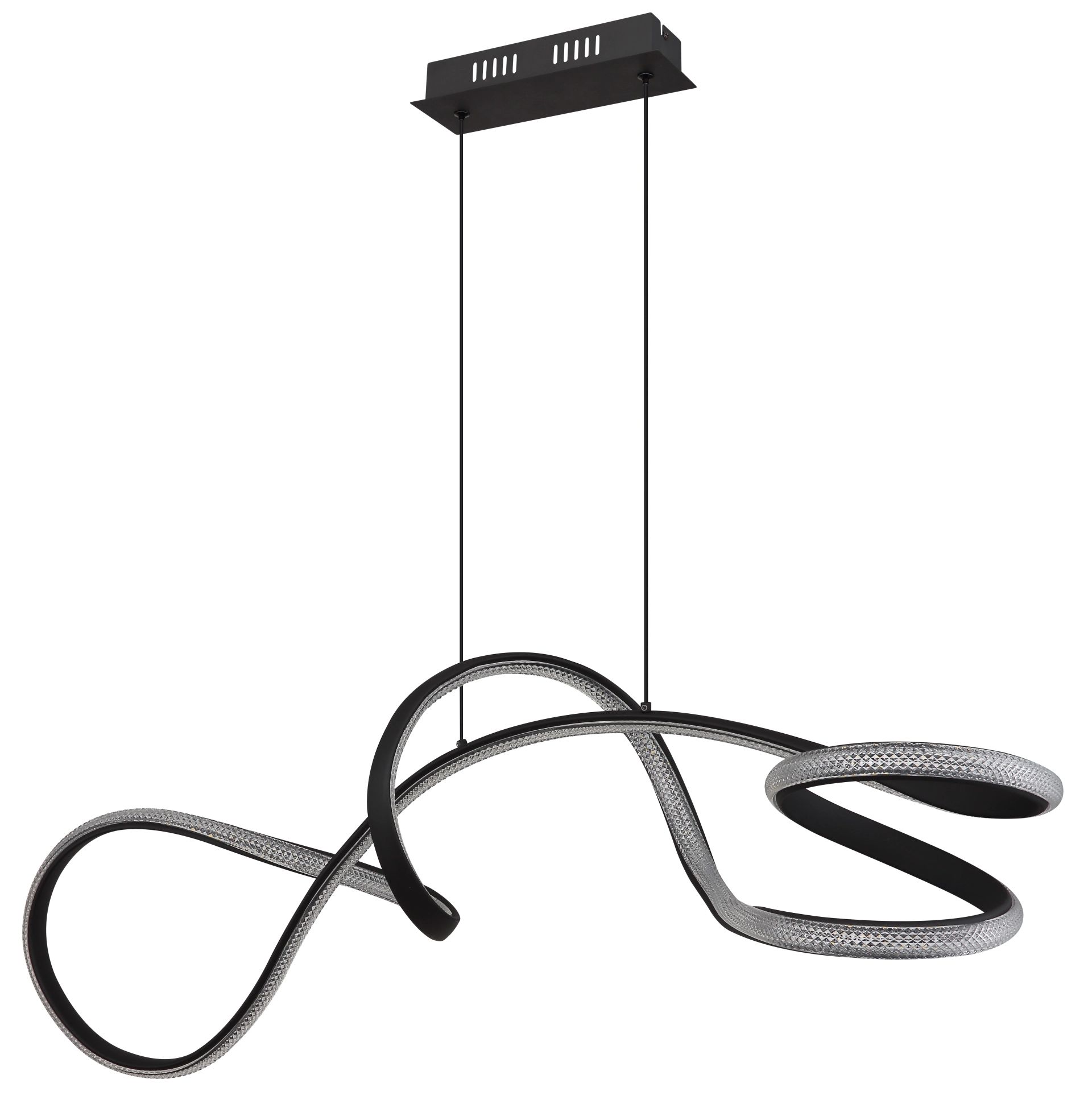 Elegante hanglamp in matzwart metaal Swirl - Image 2