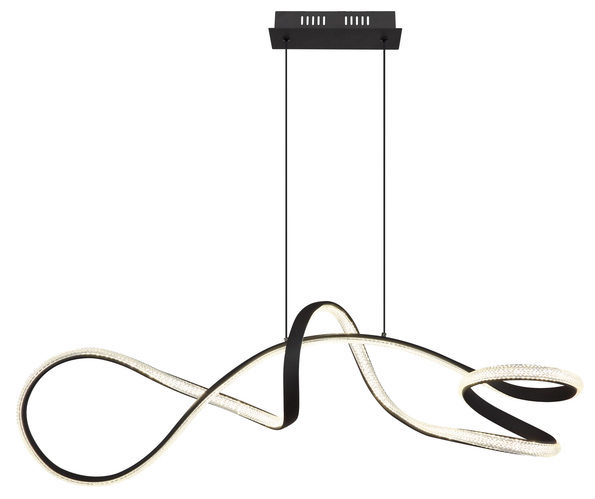 Elegante hanglamp in matzwart metaal Swirl - Image 3