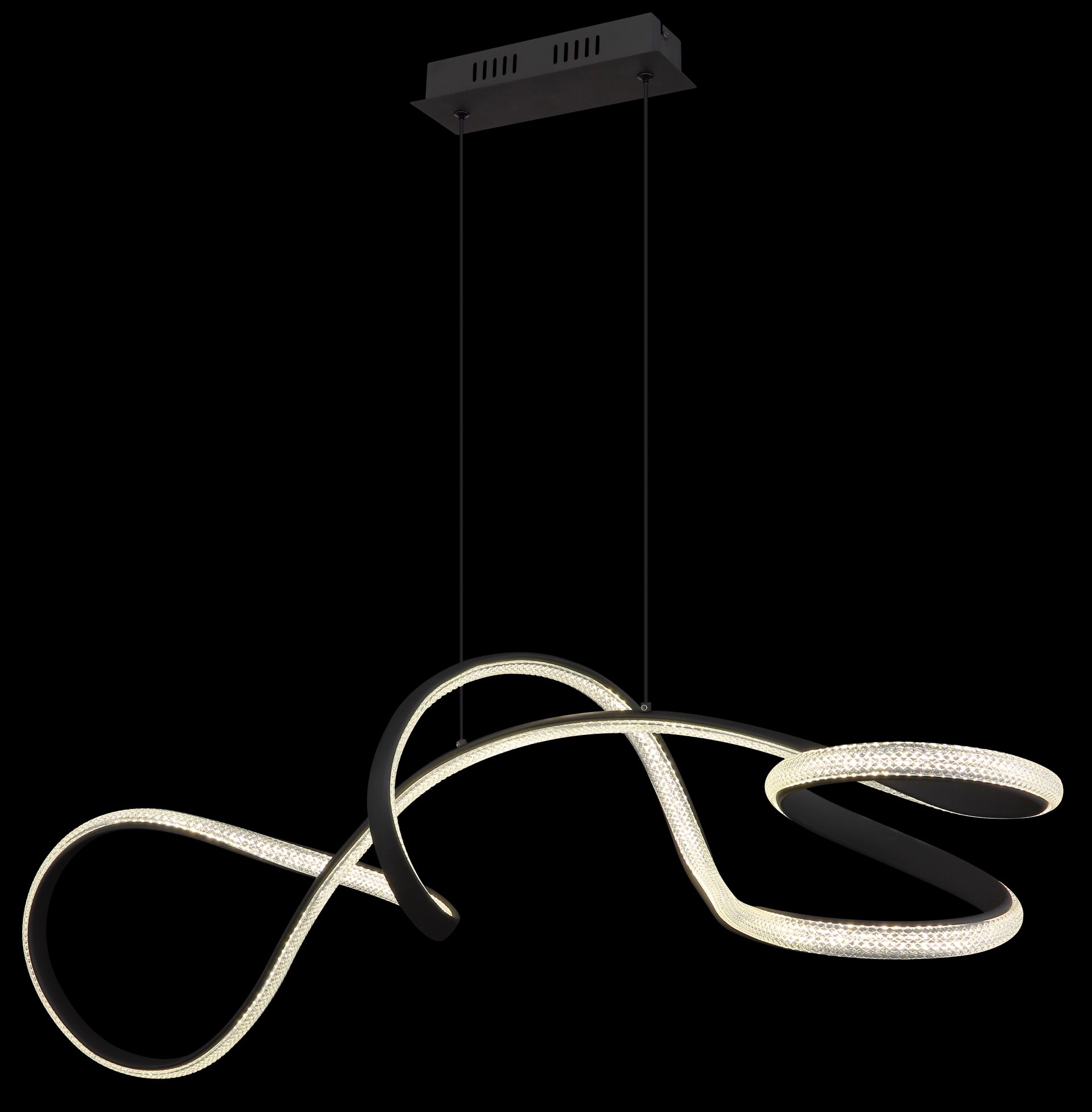 Elegante hanglamp in matzwart metaal Swirl - Image 4