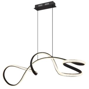 Elegante hanglamp in matzwart metaal Swirl