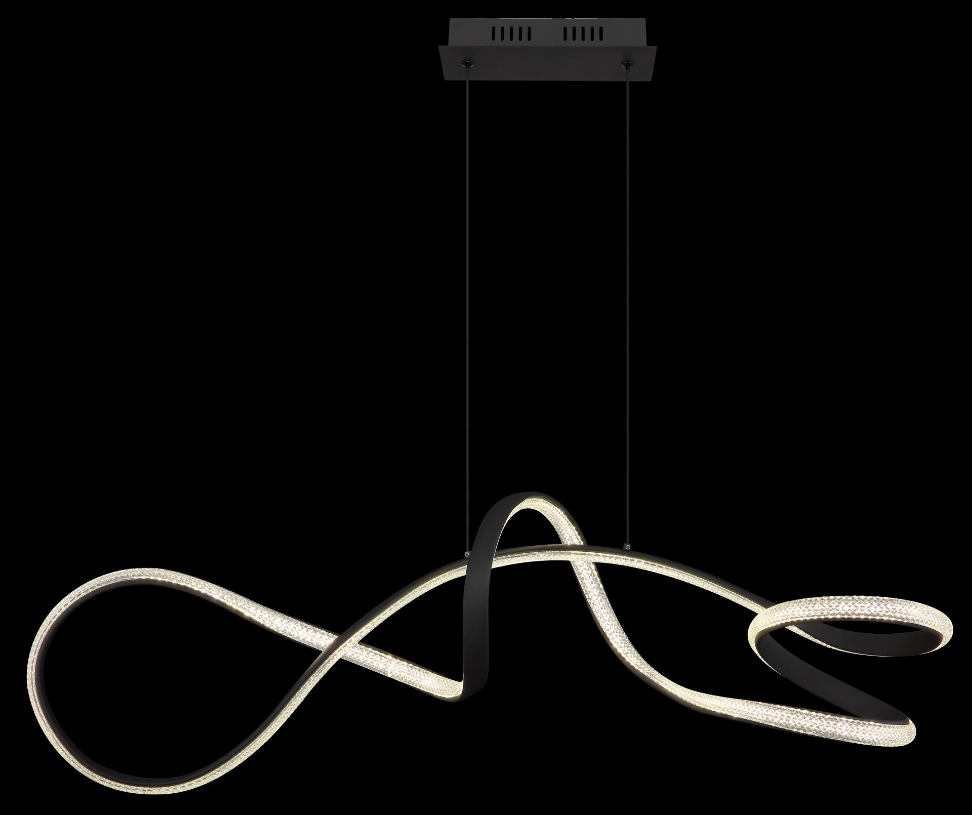 Elegante hanglamp in matzwart metaal Swirl - Image 5