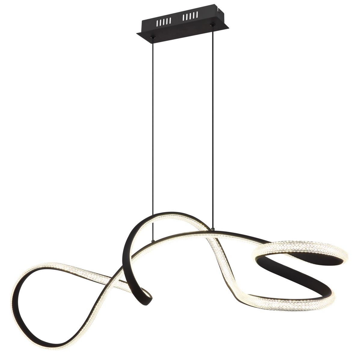 Elegante hanglamp in matzwart metaal Swirl