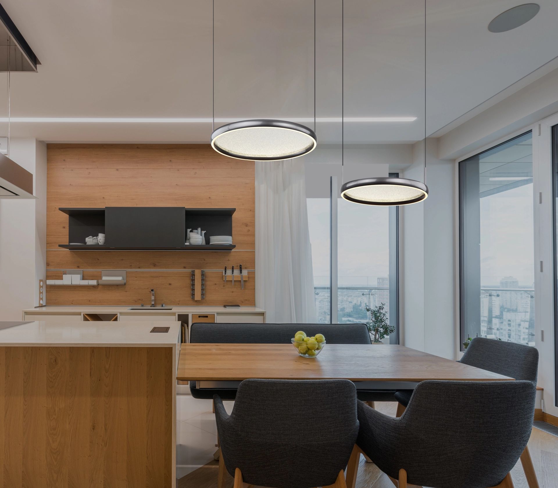 Moderne rechthoekige hanglamp in mat zwart Briggs - Image 16