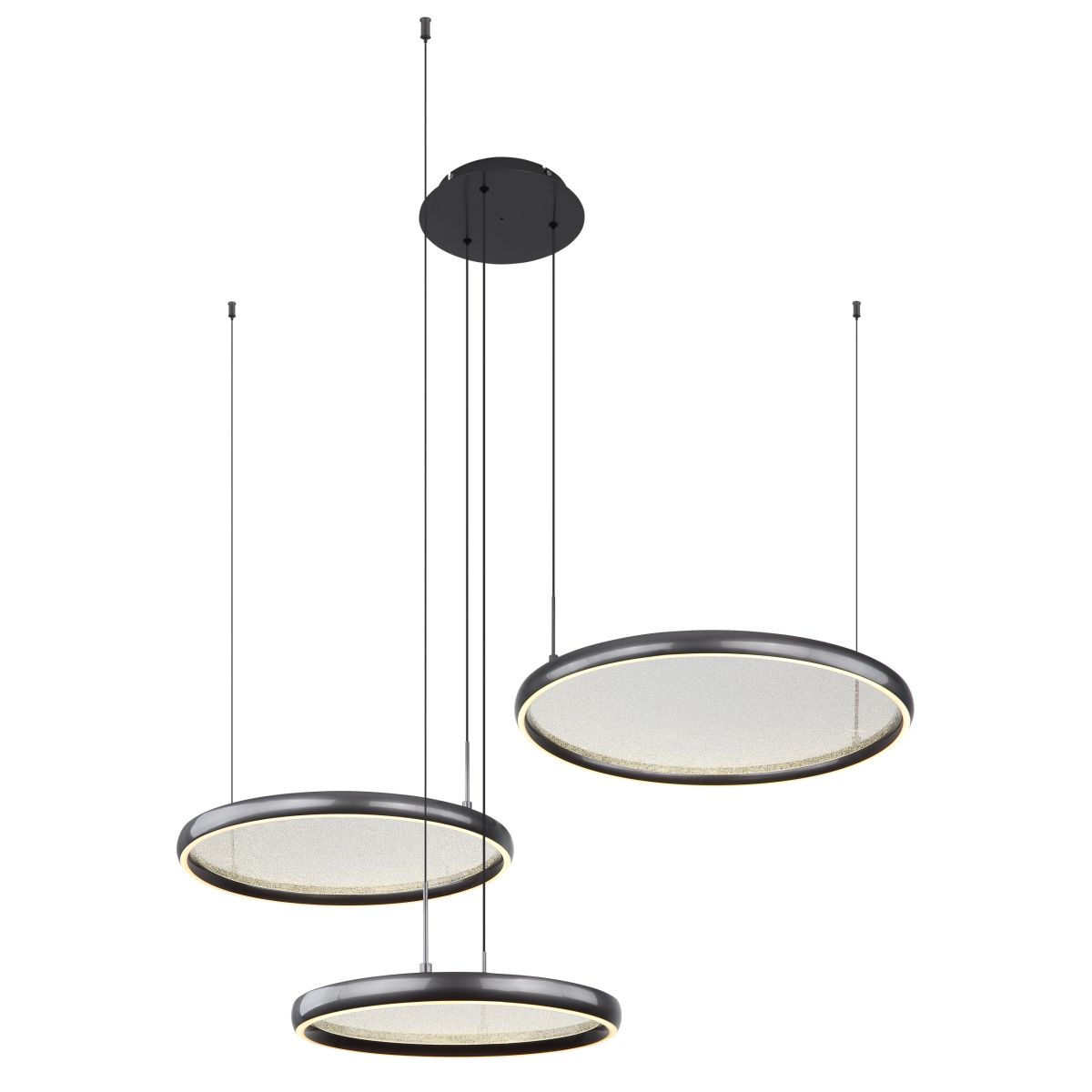 Matzwarte hanglamp met dimfunctie en ringen Briggs - Image 11