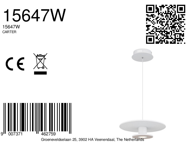 Moderne hanglamp met vilt en aluminium Carter - Image 20