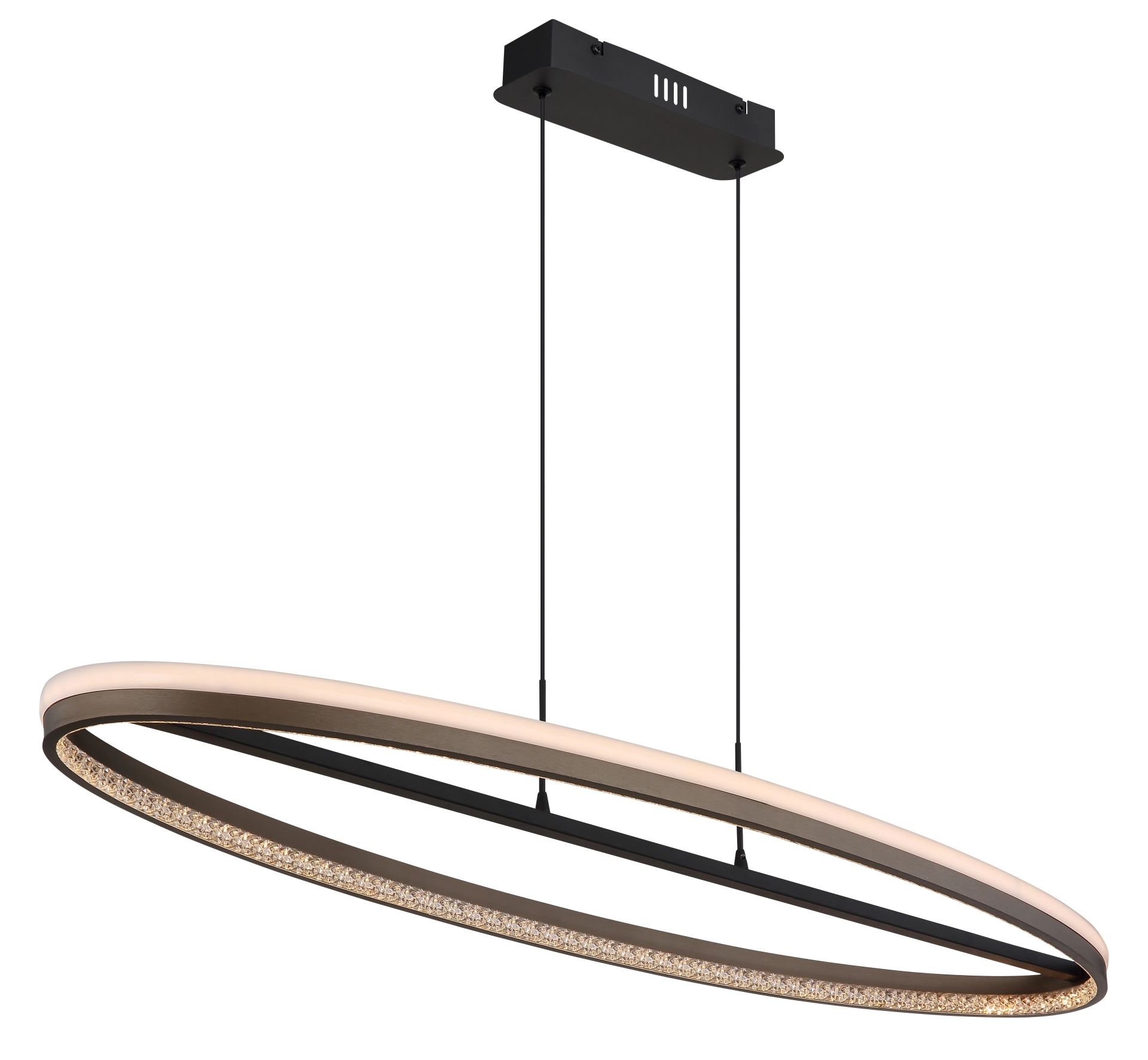 Moderne mat zwarte pendant lamp met elegant design Della - Image 13