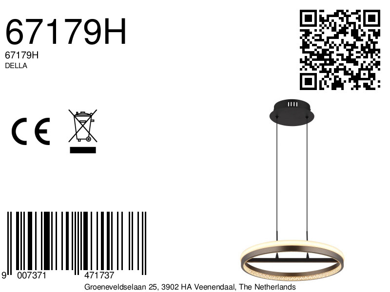 Moderne ronde hanglamp met elegant design Della - Image 22