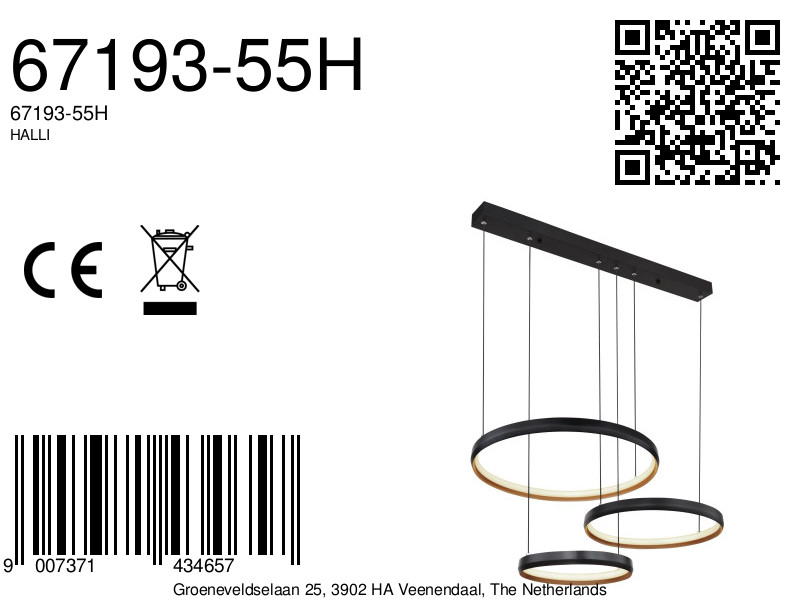 Moderne hanglamp met dimbare led-panelen Halli - Image 22