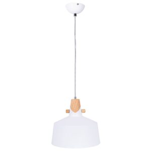 Moderne hanglamp met natuurlijke houten kap Melena