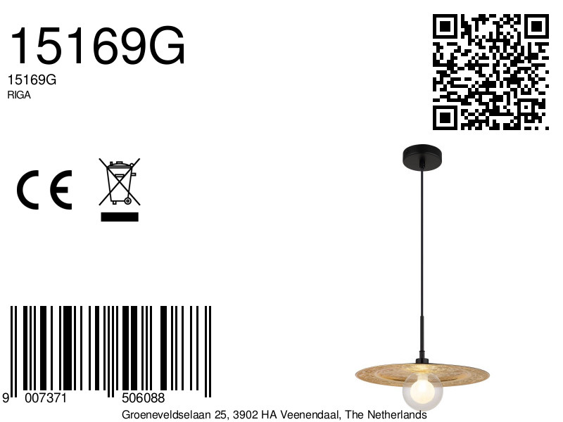 Moderne ronde hanglamp met gouden accenten Riga - Image 16