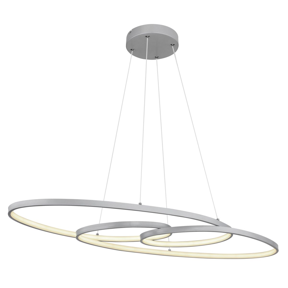 Zilverkleurige ovale hanglamp met elegantie Spira - Image 9
