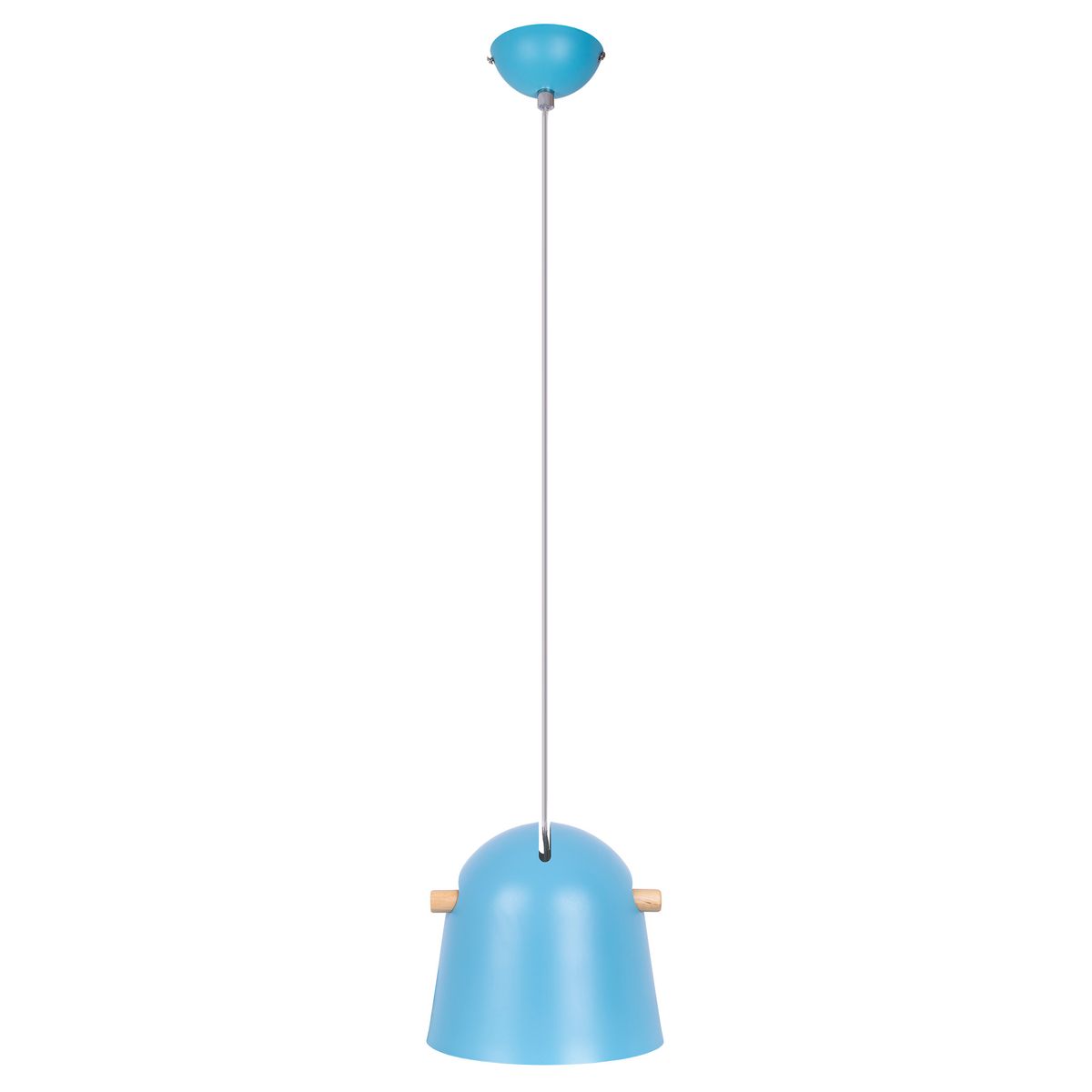 Moderne hanglamp met houtlook en blauw Tally - Image 3