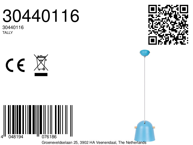 Moderne hanglamp met houtlook en blauw Tally - Image 4