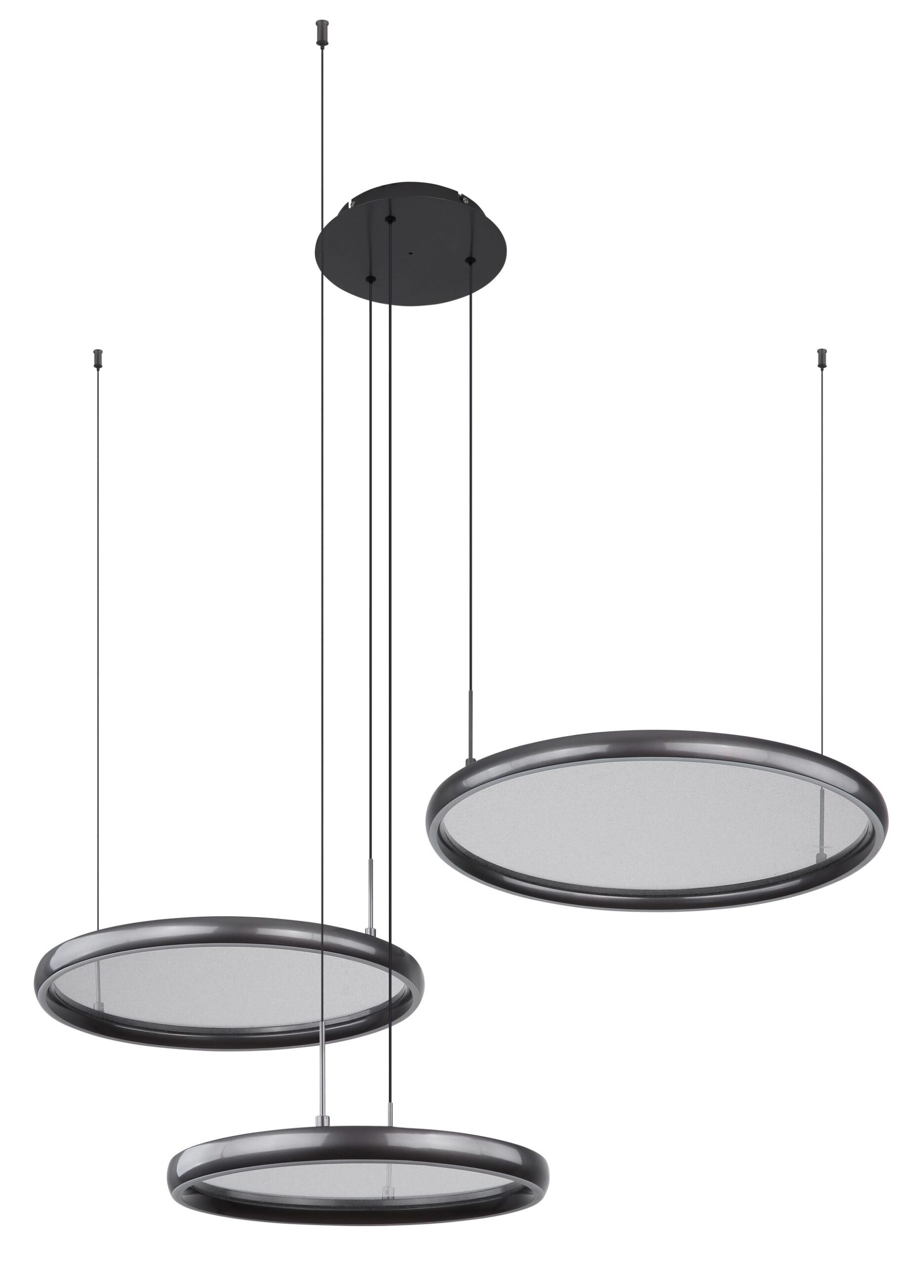 Matzwarte hanglamp met dimfunctie en ringen Briggs - Image 2