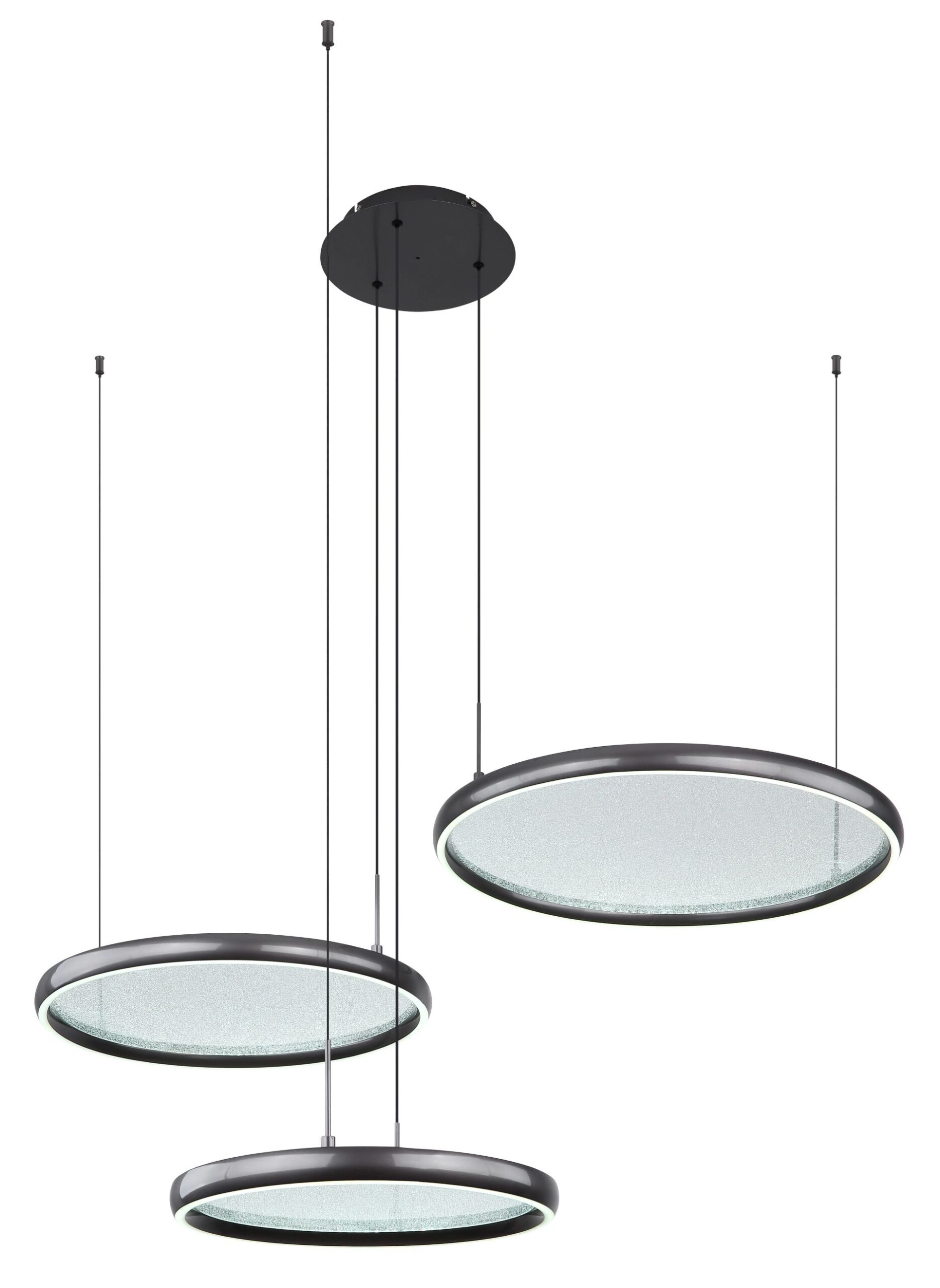Matzwarte hanglamp met dimfunctie en ringen Briggs - Image 4