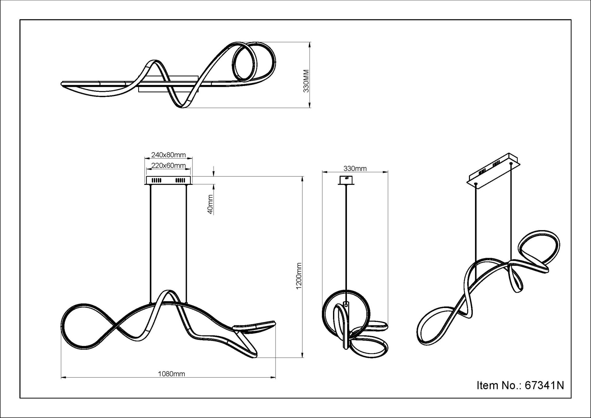 Moderne hanglamp met gebogen ontwerp Swirl - Image 6