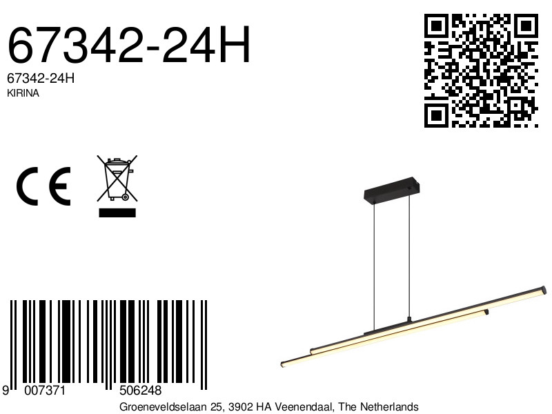 Moderne hanglamp met hexagonale profielen Kirina - Image 6