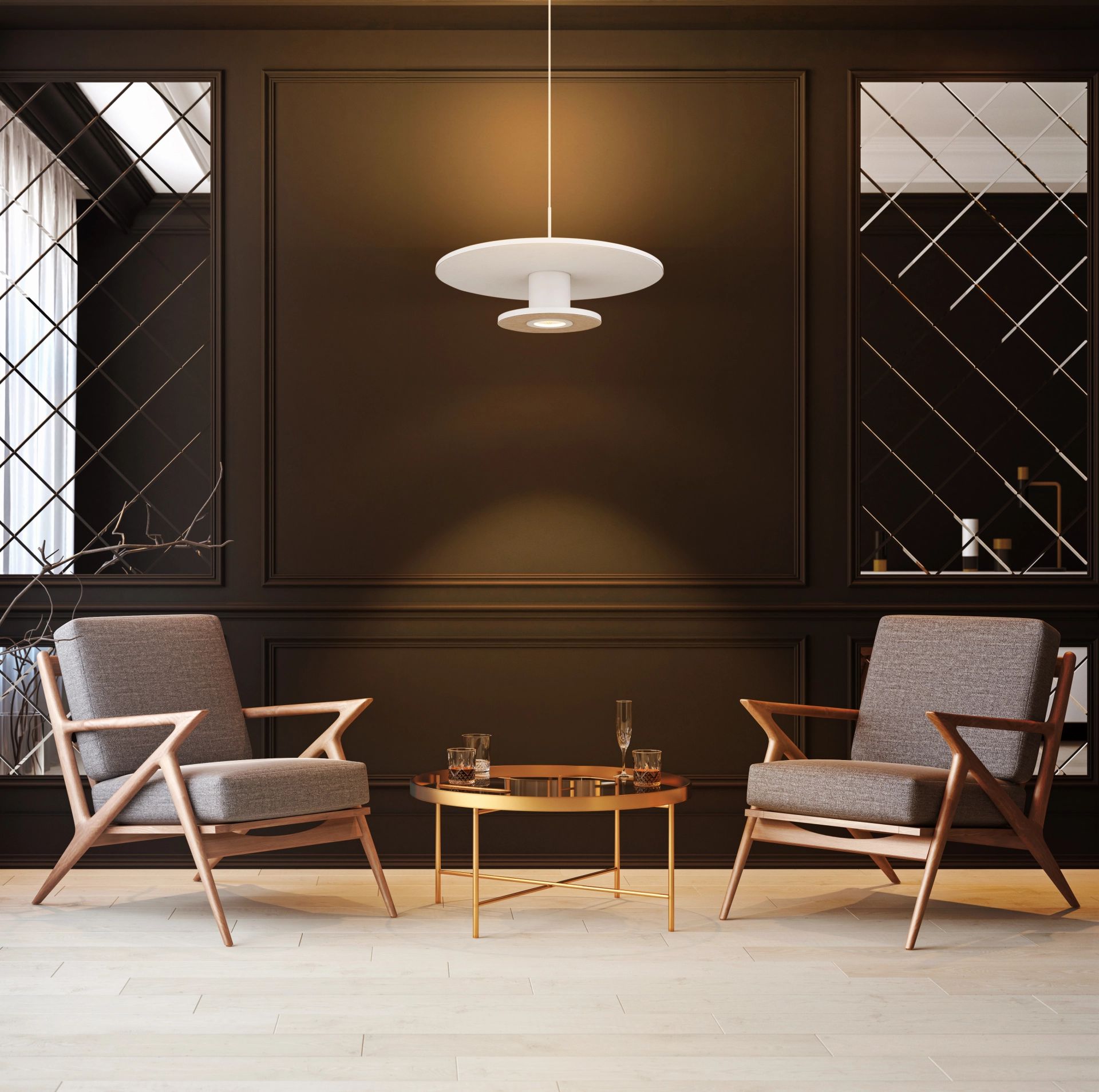 Moderne hanglamp met vilt en aluminium Carter - Image 5